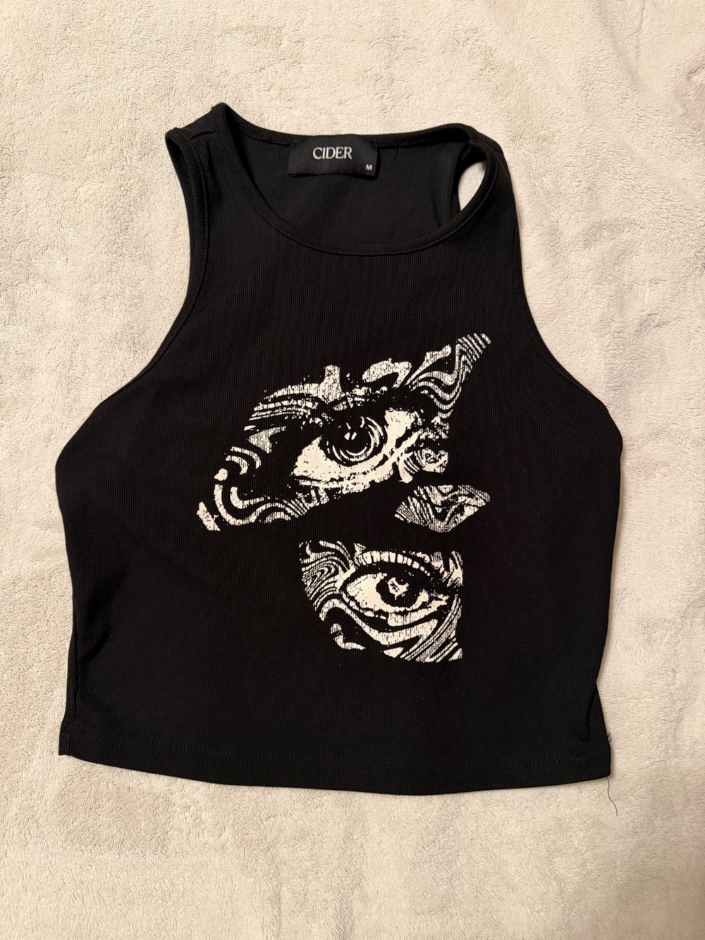 Cider Black Graphic Eye Crop Tank